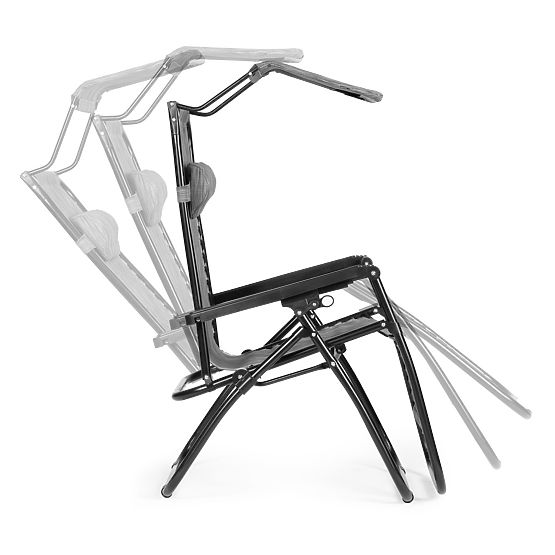 Vrtni ležalnik z nastavljivim naslonjalom in premično streho Modernhome - siv