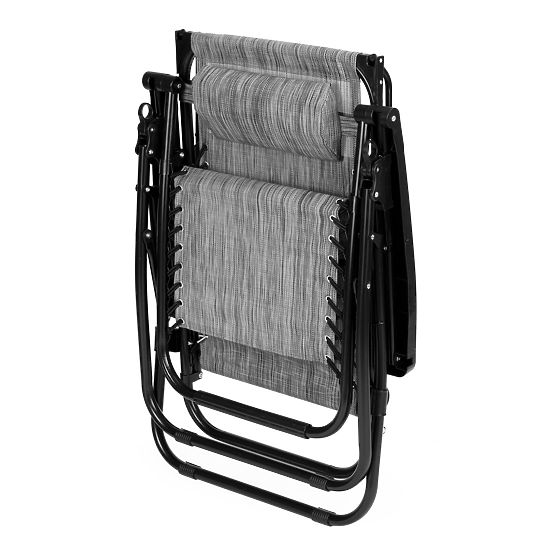 Vrtni ležalnik z nastavljivim naslonjalom in premično streho Modernhome - siv