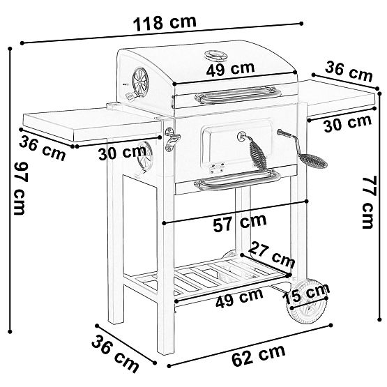 Vrtni ogleni žar CARBON črn