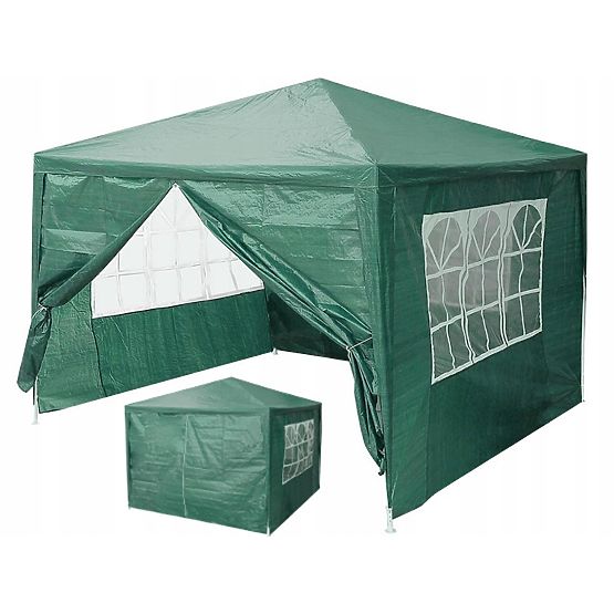 Vrtni paviljon 3x3 m 4 stene zelene barve MultiGarden