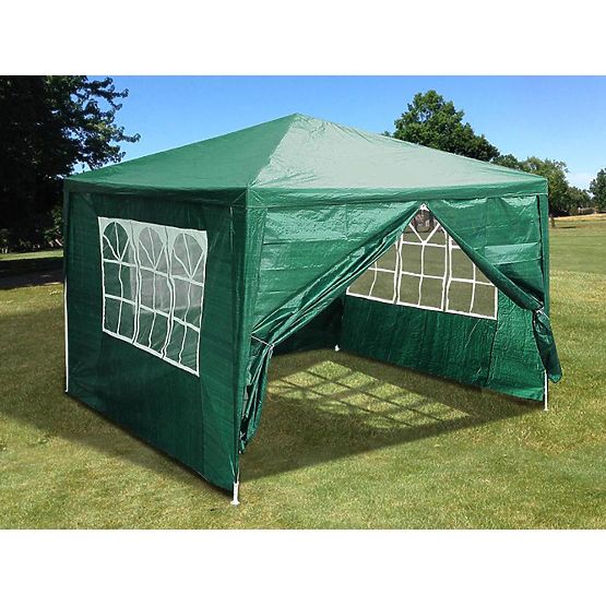 Vrtni paviljon 3x3 m 4 stene zelene barve MultiGarden