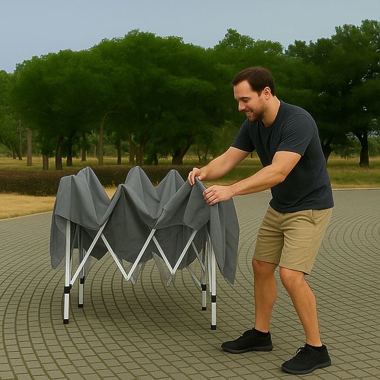 Vrtni paviljon 3x3 m samodejno zložljiva streha za vrt na terasi MultiGarden