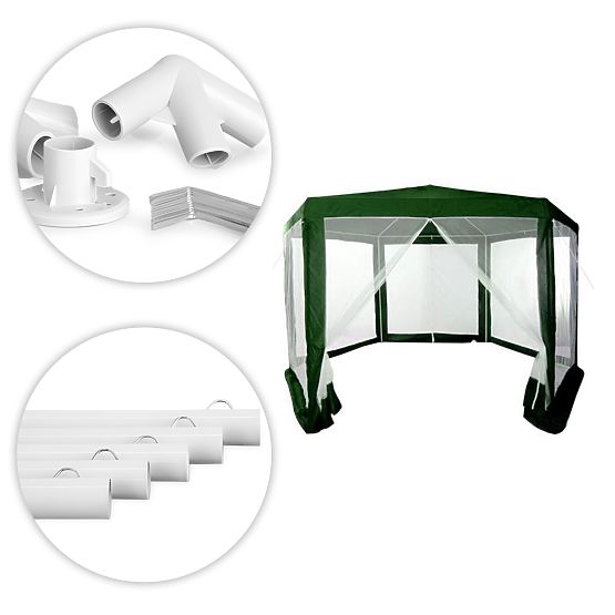 Vrtni paviljonski šotor 2x2x2 m z mrežo proti komarjem zelen MultiGarden