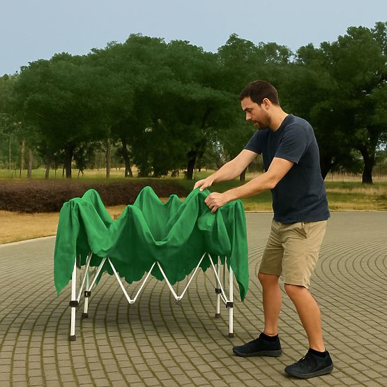 Vrtni paviljonski šotor 3x3 m samodejno zložljiv + 4 stranske stene MultiGarden