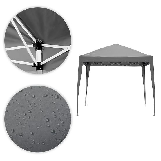 Vrtni paviljonski šotor 3x3 m samodejno zložljiv + 4 stranske stene MultiGarden