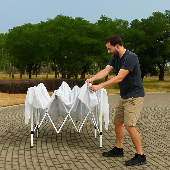 Vrtni paviljonski šotor 3x3 m z avtomatsko zložljivo streho za vrt na teraso MultiGarden