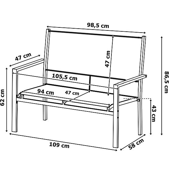 Vrtni pohištveni set GRACIOSA BLACK