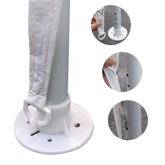 Vrtni prodajni šotor paviljon 3x9 m 8 sten bel MultiGarden