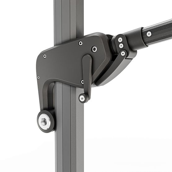 Vrtni senčnik na konzoli Shade Deluxe 4x3 m z ovitkom in solarnimi LED lučmi, vrtljiv