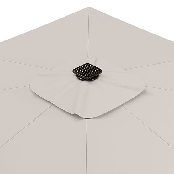 Vrtni senčnik na konzoli Shade Deluxe 4x3 m z ovitkom in solarnimi LED lučmi, vrtljiv