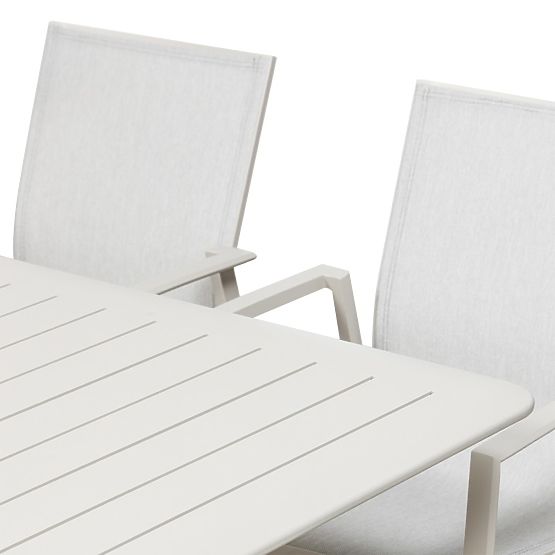 Vrtni set Canelli, raztegljiva miza 205-286 cm + 8 stolov, aluminij, svetlo bež