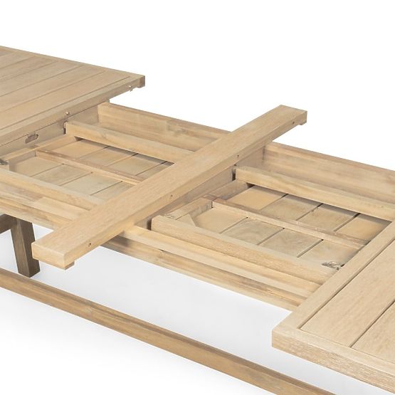 Vrtni set Castello, raztegljiva miza 200-295 cm + 6 stolov s pletenjem, akacijev les FSC