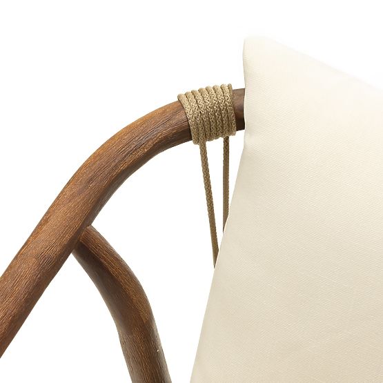 Vrtni set Rovigo miza s kamnito ploščo 220 cm in 6 stolov s pleteno vrvico, temen les