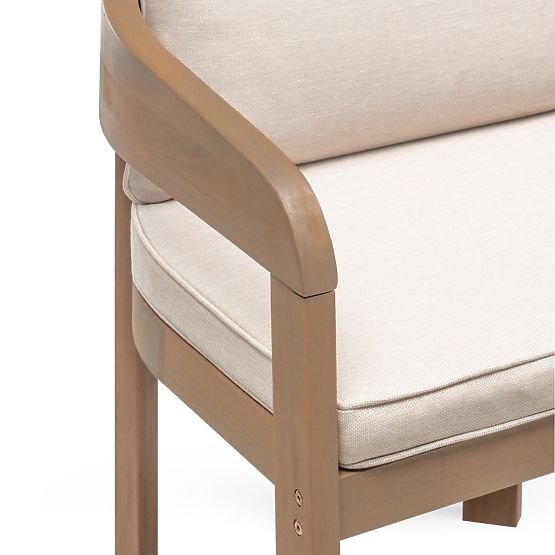 Vrtni set Satori, miza 183 cm + 6 stolov, akacijev les FSC, videz tika, bež, zaobljen