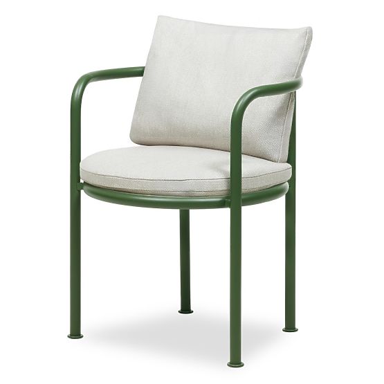 Vrtni stol Amarello aluminijast, svetlo bež/zelen, zaobljen
