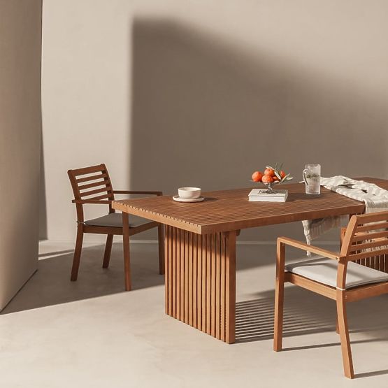 Vrtni stol Familis ll evkaliptov les FSC, videz tika, svetlo siva