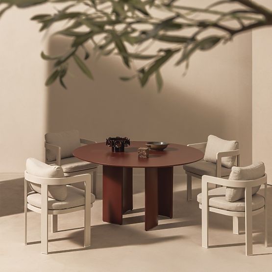 Vrtni stol Japori aluminijast, svetlo bež, zaobljen