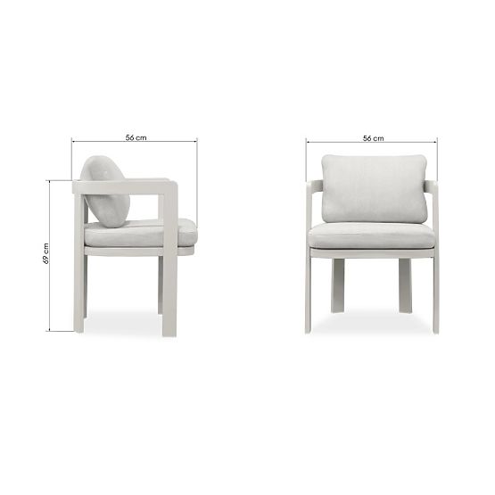 Vrtni stol Japori aluminijast, svetlo bež, zaobljen