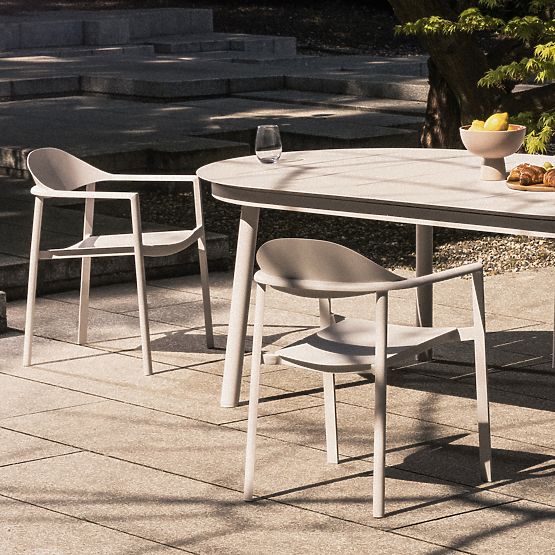 Vrtni stol Marinelli, aluminij, svetlo bež