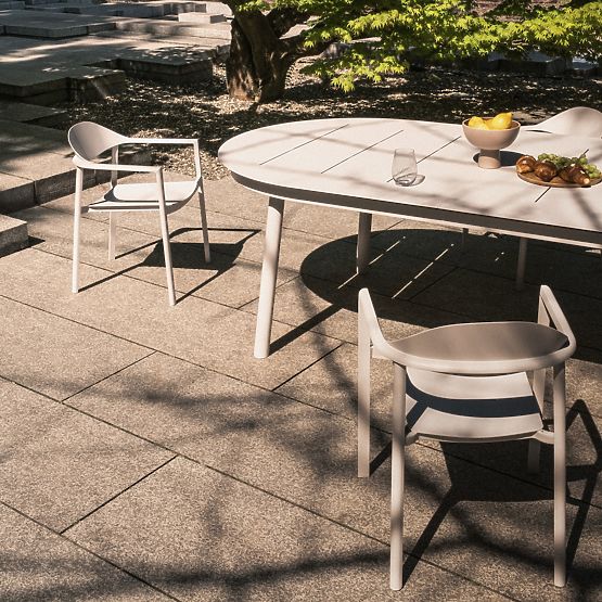 Vrtni stol Marinelli, aluminijast, bel/zelen