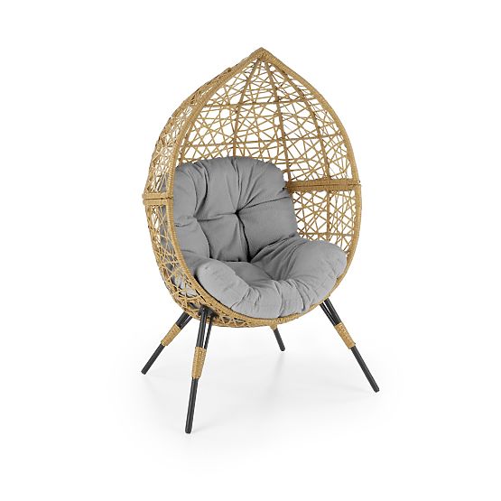 Vrtni stol OSKAR - natur / svetlo siv