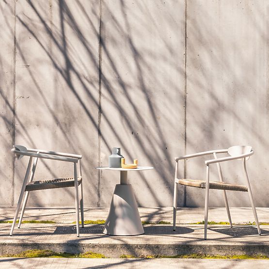 Vrtni stol Piretto, tehnoratan, aluminij, svetlo bež/svetlo rjava