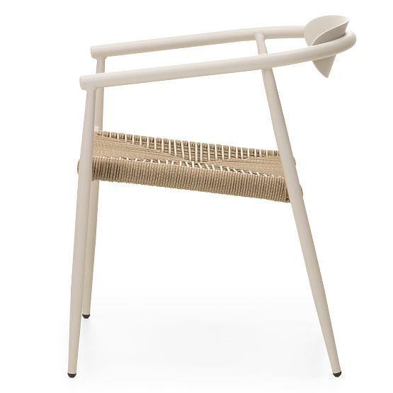 Vrtni stol Piretto, tehnoratan, aluminij, svetlo bež/svetlo rjava