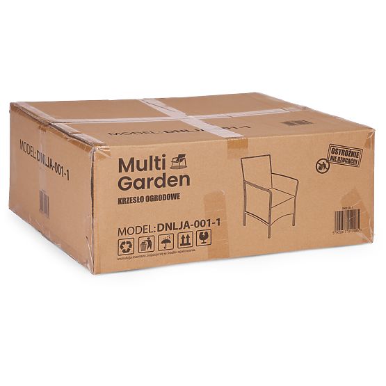 Vrtni stol s blazino stol za balkon teraso vrt črn MultiGarden