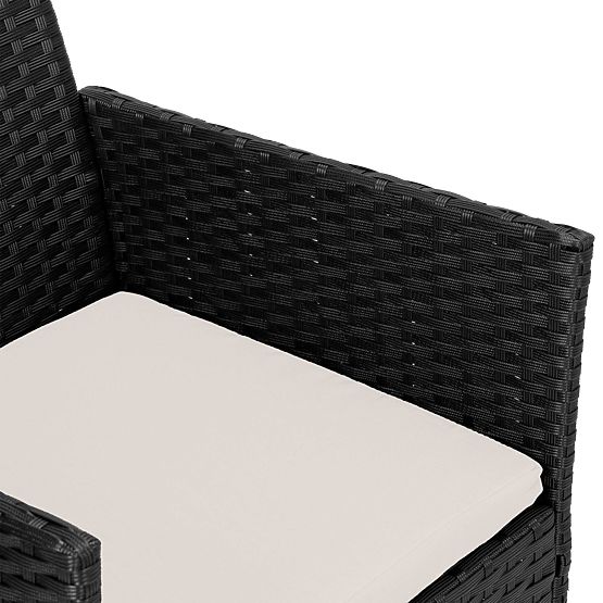 Vrtno pohištvo iz tehnoratana set 4v1 MAGNOLIA črna bež blazine