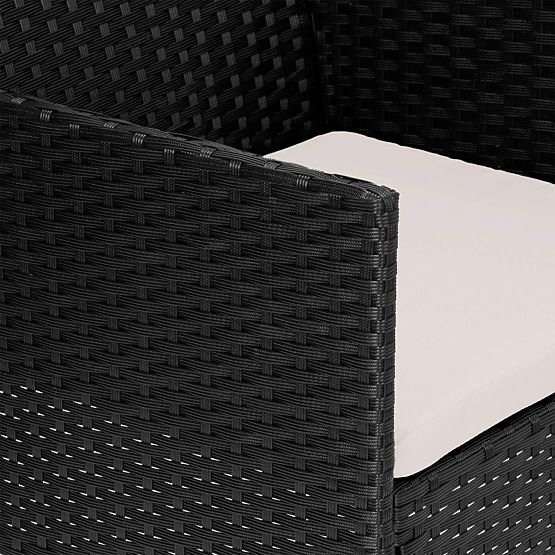 Vrtno pohištvo iz tehnoratana set 4v1 MAGNOLIA črna bež blazine