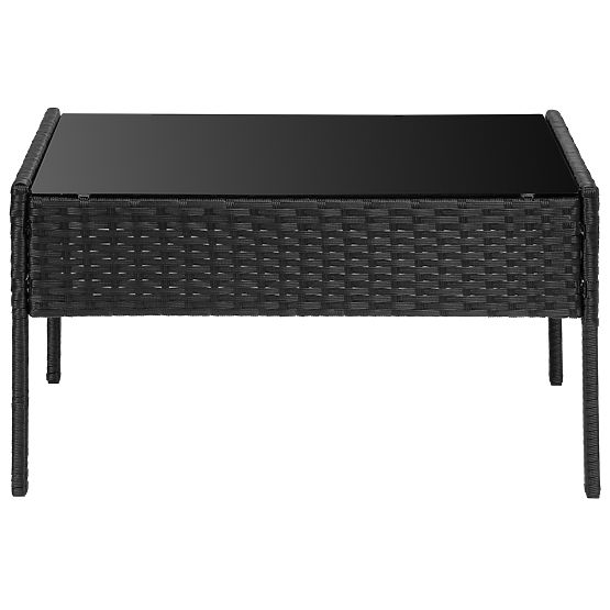 Vrtno pohištvo iz tehnoratana set 4v1 MAGNOLIA črna bež blazine