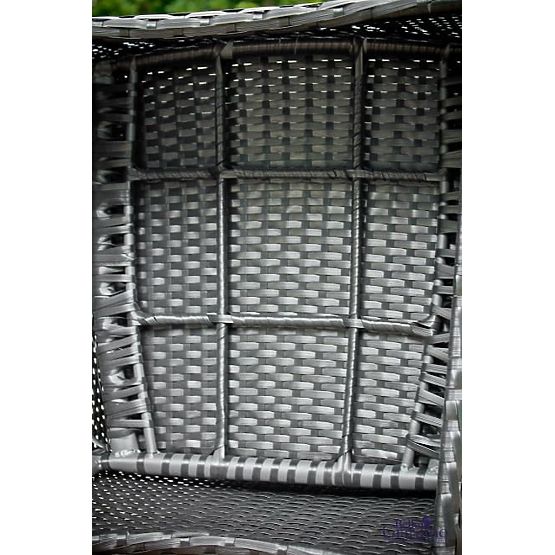 Vrtno pohištvo iz tehnoratana (sofa 123cm, 2 x fotelj + miza) UNICO črno