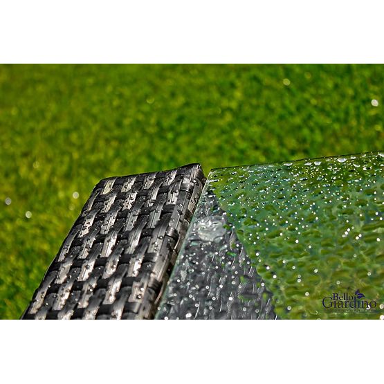 Vrtno pohištvo iz tehnoratana (sofa 123cm, 2 x fotelj + miza) UNICO črno