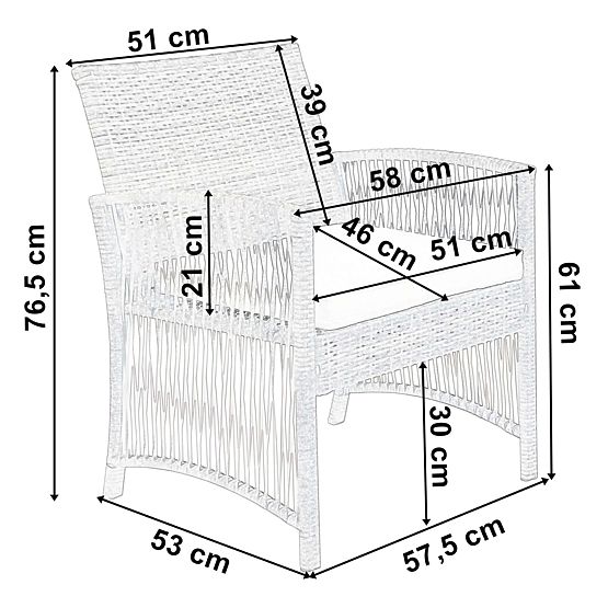 Vrtno pohištvo set KALINA siva