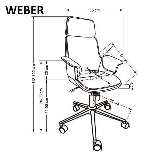 WEBER pisarniški stol oreh / črna