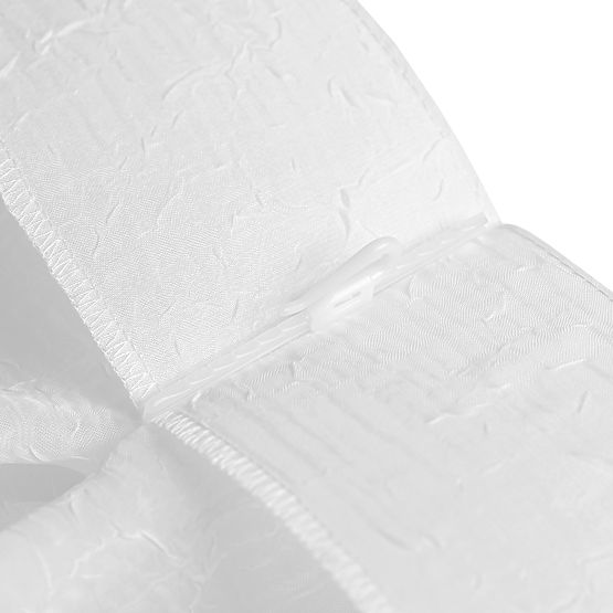 Zaves KRESZ bela barva klasičen stil flex flex 5,5 cm z dvojnim gubom zdrobljen voil 140x270