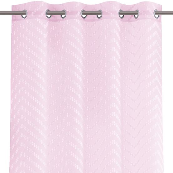 Zaves MOLISA roza barva vezen motiv boho srebrne obročki voil 140x270 ameliahome