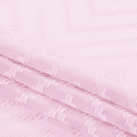 Zaves MOLISA roza barva vezen motiv boho srebrne obročki voil 140x270 ameliahome