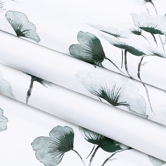 Zaves SERENITY bela barva tiskani rastlinski motiv klasični stil srebrne kovinske obročke