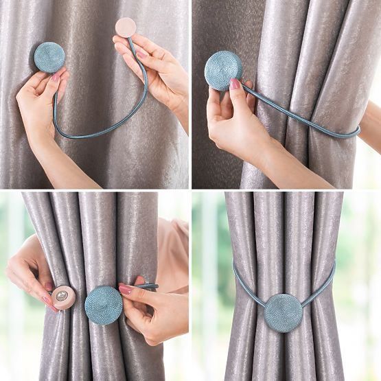 Zavese - dodatki CALGARY barva svetlo modra ameliahome