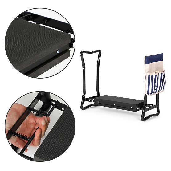 Zložljiv klečalnik - stol za delo na vrtu 2v1 - modra