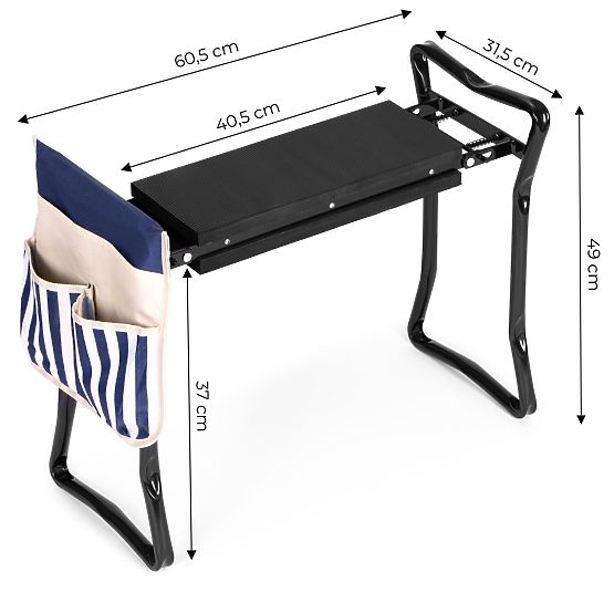 Zložljiv klečalnik - stol za delo na vrtu 2v1 - modra