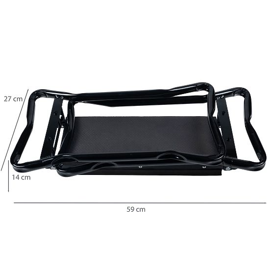 Zložljiv klečeči stol za delo na vrtu z orodnim pasom in 2 organizatorjema