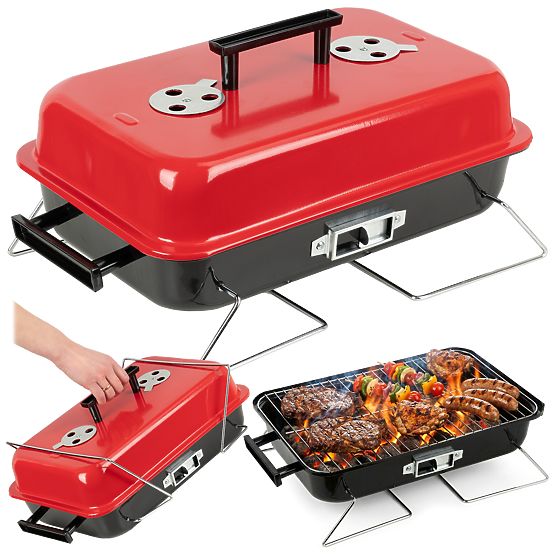 Zložljiv prenosni ogleni žar CAMPAL s pokrovom