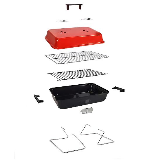 Zložljiv prenosni ogleni žar CAMPAL s pokrovom