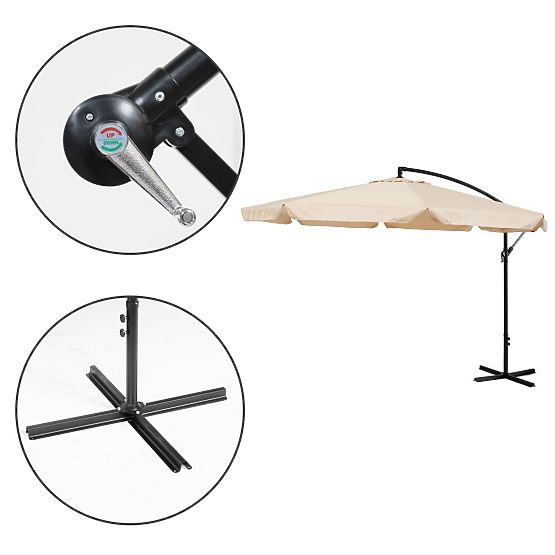 Zložljiv senčnik za teraso - bež