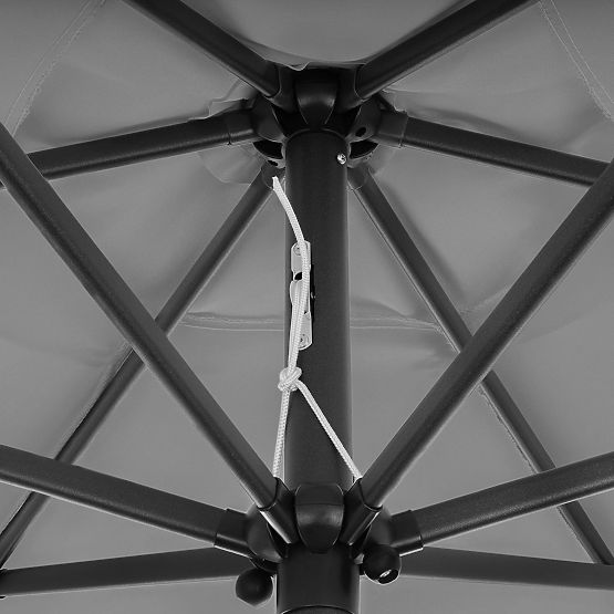 Zložljiv vrtni balkon dežnik nastavljiv 210 cm siv