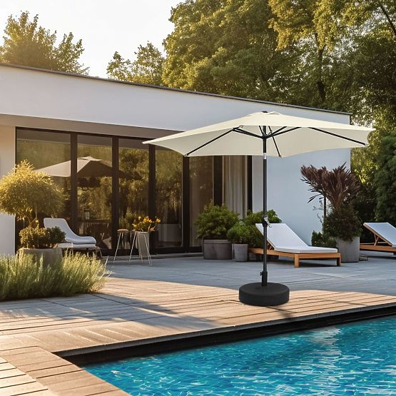 Zložljiv vrtni balkonski dežnik nastavljiv 210 cm bež