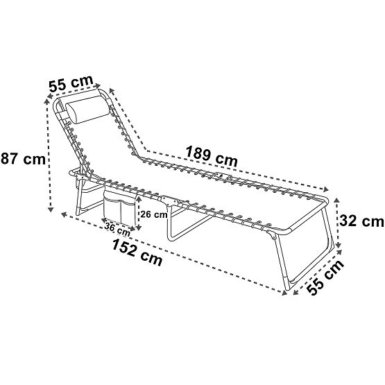 Zložljiv vrtni ležalnik nastavljiv FENIKS črn