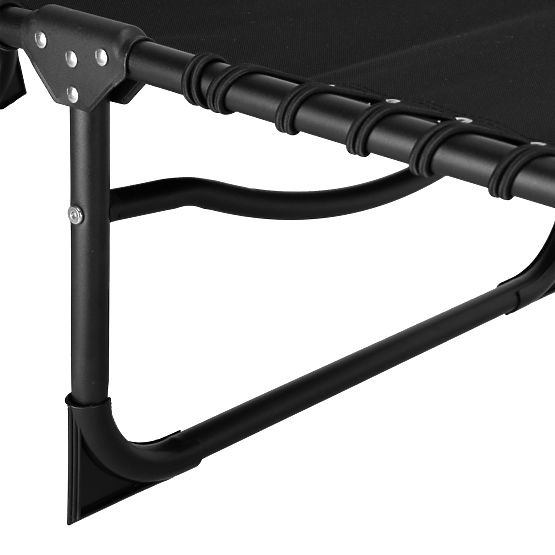 Zložljiv vrtni ležalnik nastavljiv FENIKS črn